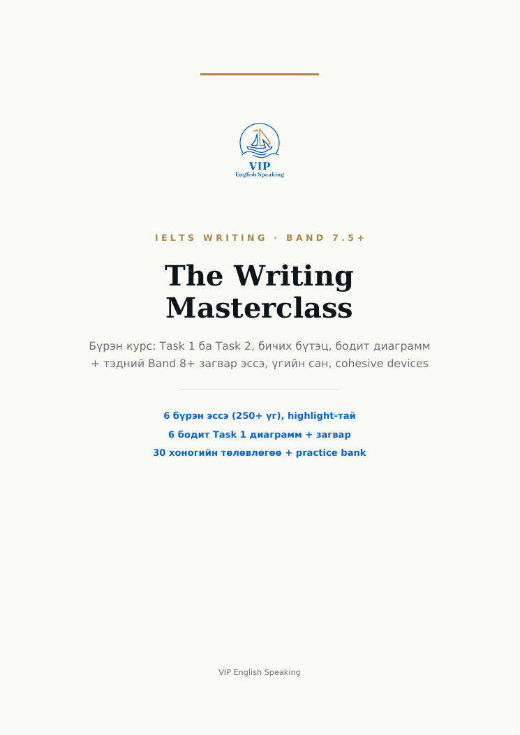 VIP IELTS Writing 7.5 Masterclass